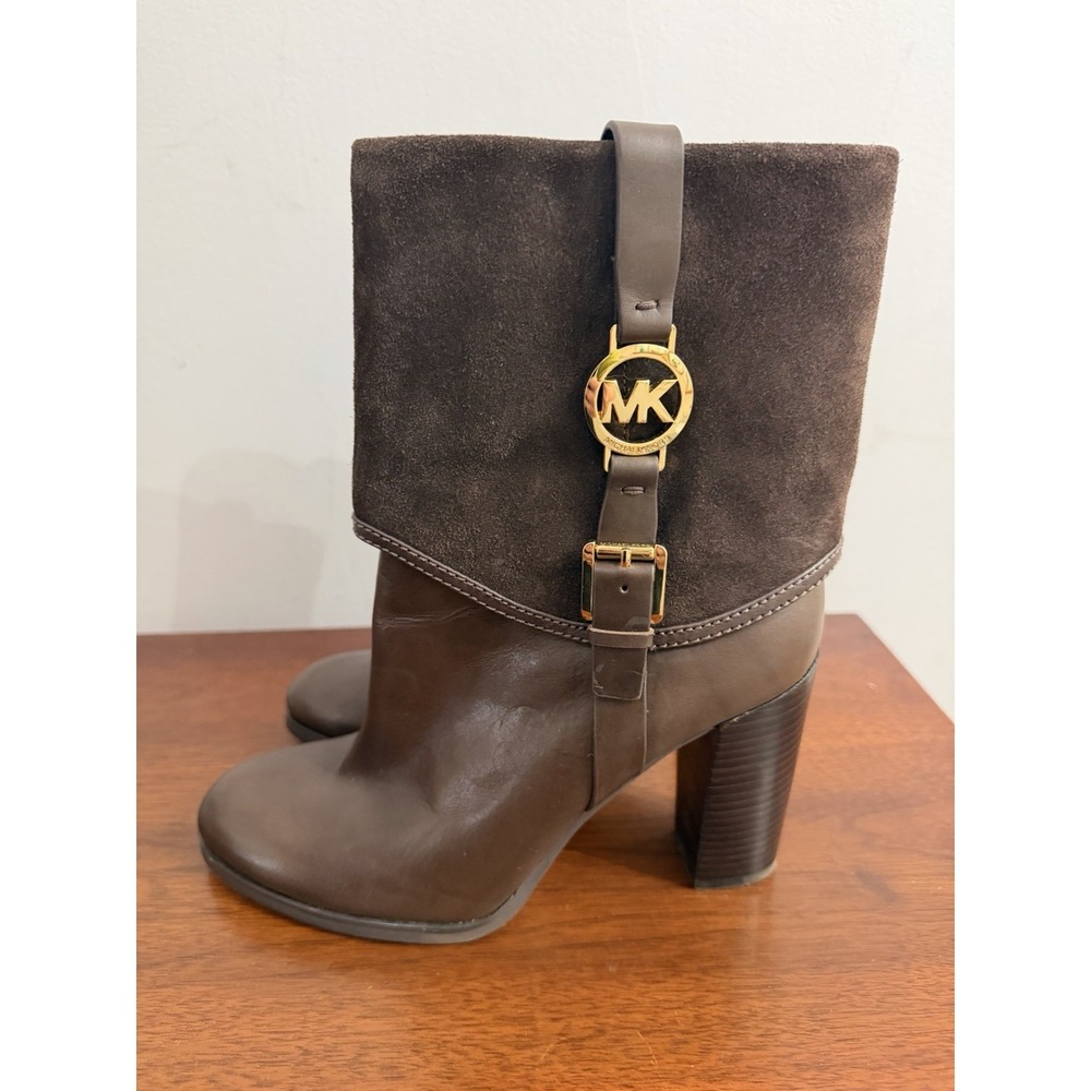 Michael Kors Women's Brown Leather/Suede Fulton Harness‎ Boots Size 9M $250